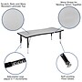 Flash Furniture Emmy Oval Wave Activity Table Set, 60" x 86", Height Adjustable, Grey/Black (XUG14C306C60GTP)~#|#~sp192326427_sc7