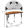 Flash Furniture Emmy Oval Wave Mobile Activity Table Set, 47.5" x 76", Height Adjustable, Oak/Black (XUG6C304C48OTAC)~#|#~sp192326449_sc7