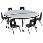 Flash Furniture Emmy 60" Round Mobile Activity Table Set, Height Adjustable, Gray/Black (XUG12CA60HCGTPC)~#|#~sp192326487_sc7