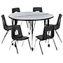 Flash Furniture Emmy 48" Round Mobile Activity Table Set, Height Adjustable, Gray/Black (XUG16CHA4HCGTAC)~#|#~sp192326527_sc7