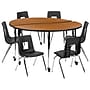 Flash Furniture Emmy 60" Round Mobile Activity Table Set, Height Adjustable, Oak/Black (XUG16CA60HCOTAC)~#|#~sp192326543_sc7