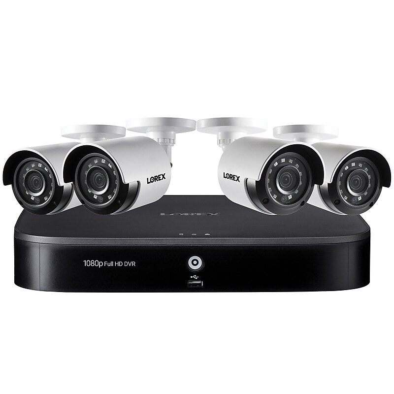 Lorex 1080p HD Outdoor Security System with 4 1TB DVR & Weatherproof Bullet Security Cameras, 8-Channel, White (D24281B-2NA4-E) image 1