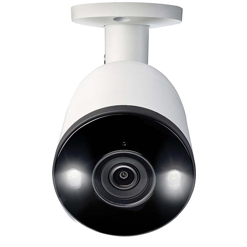 Lorex 4K Ultra HD Indoor/Outdoor Add-on IP Bullet Security Camera with Smart Deterrence, White (E893AB-E) image 1