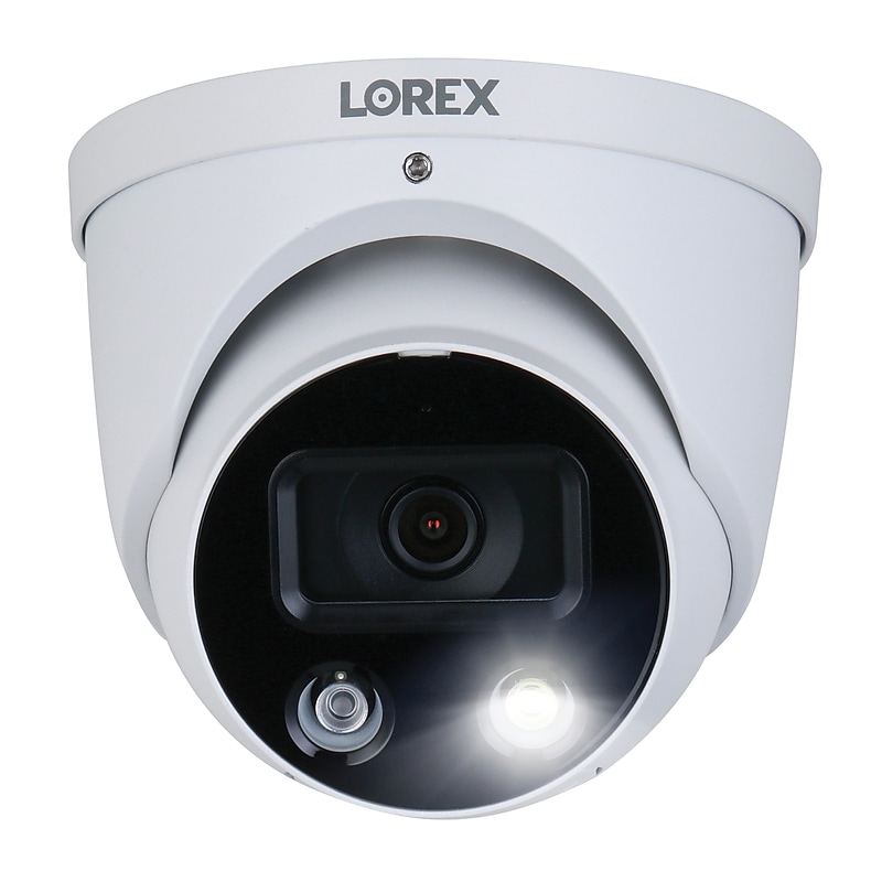 Lorex 4K Ultra HD Indoor/Outdoor Add-on IP Dome Security Camera with Smart Deterrence Plus, White (E893DD-E) image 1