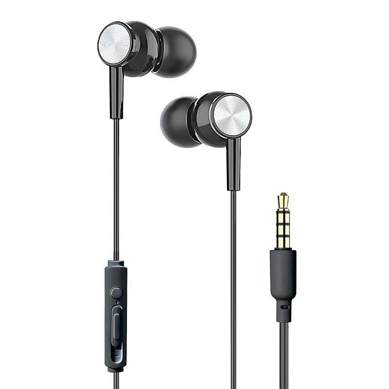 XYST In-Ear Earbuds with Microphone, Black (XYS-E3512BK) image 1