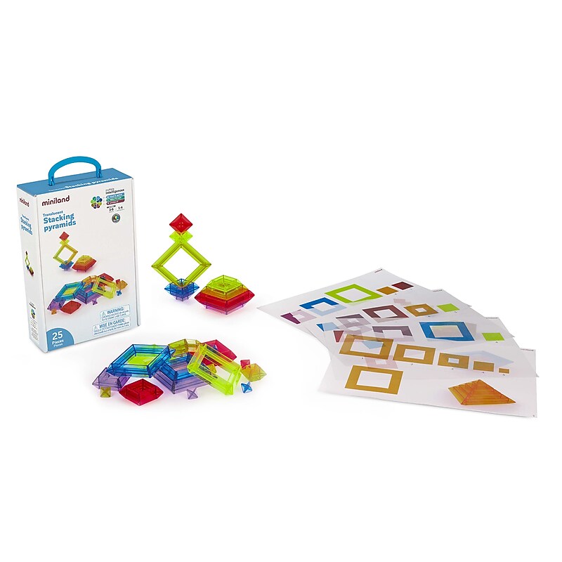 MINILAND Translucent Stacking Pyramids Set, 29 Pieces/Set (MLE32174) image 1