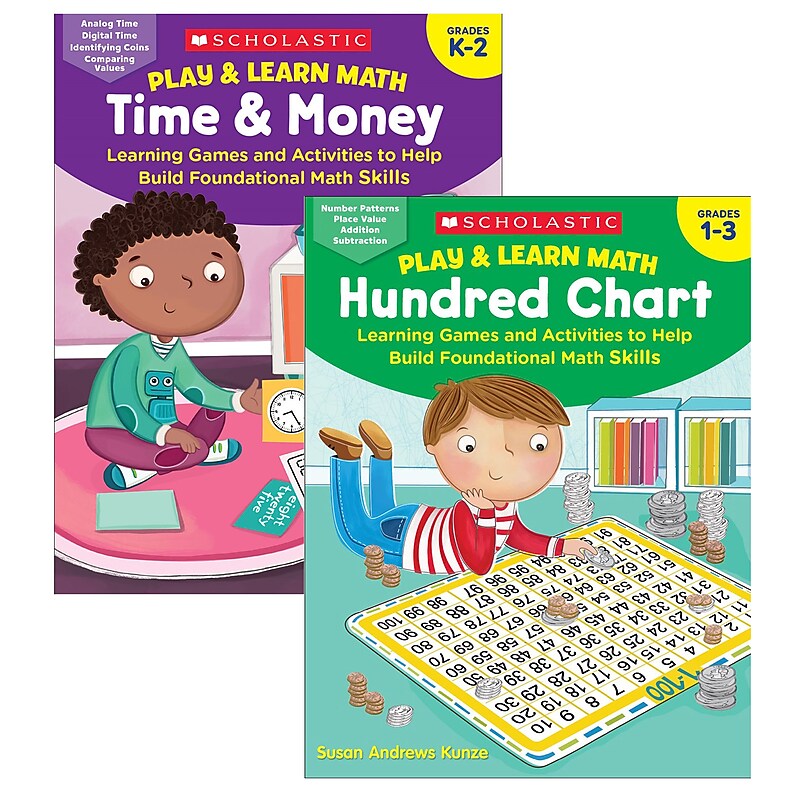 Scholastic Grade 1-3 Play & Learn Math Reproducible Workbooks, 2/Set image 1