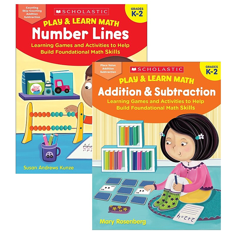Scholastic Grade K-2 Play & Learn Math Reproducible Workbooks, 2/Set image 1