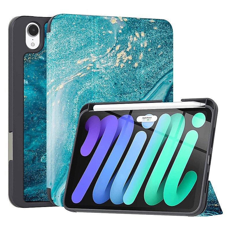 SaharaCase Folio Case for Apple iPad mini A17 Pro & 6th Generation 2021, Green Marble (TB00052) image 1