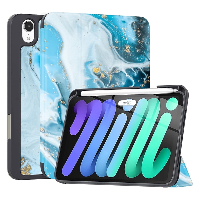 SaharaCase Folio Case for Apple iPad mini A17 Pro & 6th Generation 2021, Blue Marble (TB00051) image 1
