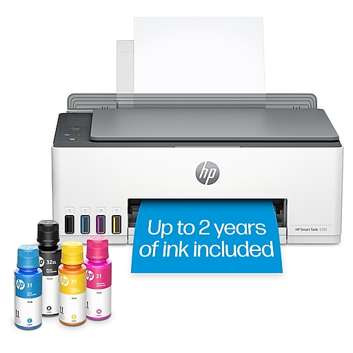 Perforering Bemyndige miljøforkæmper HP Smart Tank 5101 Wireless All-in-One Ink Tank Printer with up to 2 years  of ink included (1F3Y0A) | Staples