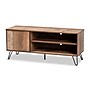 Baxton Studio Iver 3-Shelf Wood TV Stand, Rustic Oak and Black, Screens up to 52" (159-9853-HiT)~#|#~sp195586733_sc7