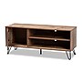 Baxton Studio Iver 3-Shelf Wood TV Stand, Rustic Oak and Black, Screens up to 52" (159-9853-HiT)~#|#~sp195586735_sc7