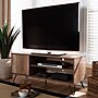 Baxton Studio Iver 3-Shelf Wood TV Stand, Rustic Oak and Black, Screens up to 52" (159-9853-HiT)~#|#~sp195586939_sc7