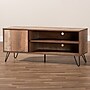 Baxton Studio Iver 3-Shelf Wood TV Stand, Rustic Oak and Black, Screens up to 52" (159-9853-HiT)~#|#~sp195586940_sc7