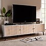 Baxton Studio Bastien 6-Shelf Wood TV Stand, White and Oak Brown, Screens up to 78" (148-8977-HiT)~#|#~sp195656082_sc7