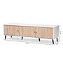 Baxton Studio Bastien 6-Shelf Wood TV Stand, White and Oak Brown, Screens up to 78" (148-8977-HiT)~#|#~sp195656084_sc7