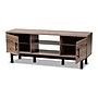 Baxton Studio Arend 6-Shelf Wood TV Stand, Oak and Black, Screens up to 66" (152-9176-HiT)~#|#~sp195656086_sc7