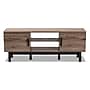 Baxton Studio Arend 6-Shelf Wood TV Stand, Oak and Black, Screens up to 66" (152-9176-HiT)~#|#~sp195656087_sc7