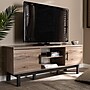 Baxton Studio Arend 6-Shelf Wood TV Stand, Oak and Black, Screens up to 66" (152-9176-HiT)~#|#~sp195656090_sc7