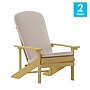 Flash Furniture Charlestown Adirondack Chairs, Yellow with Cream Cushions, 2 Pack (2JJC14501CSCRYW)~#|#~sp195659019_sc7
