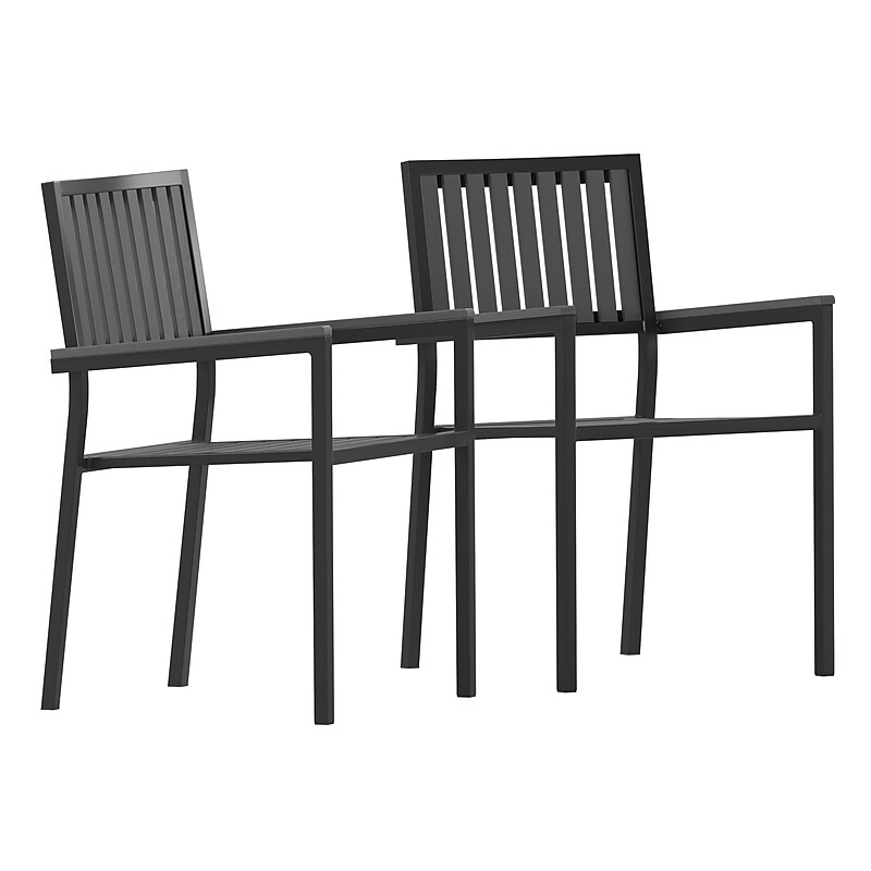 Flash Furniture Harris Indoor/Outdoor Stacking Club Chairs, 2 Pack (2SBA268CBK) image 1