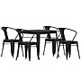 Flash Furniture Helvey Indoor-Outdoor Table and Chairs Set, 5 Pieces (SBT11C4TBK)~#|#~sp195659081_sc7