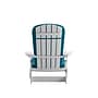 Flash Furniture Charlestown Folding Adirondack Chairs, White with Teal Cushions, 2 Pack (2JJC14505CSTLWH)~#|#~sp195659111_sc7