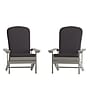 Flash Furniture Charlestown Adirondack Chairs, Gray with Gray Cushions, 2 Pack (2JJC14501CSGYLG)~#|#~sp195659145_sc7