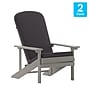Flash Furniture Charlestown Adirondack Chairs, Gray with Gray Cushions, 2 Pack (2JJC14501CSGYLG)~#|#~sp195659155_sc7