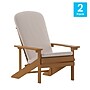 Flash Furniture Charlestown Adirondack Chairs, Teak with Cream Cushions, 2 Pack (2JJC14501CSCRTK)~#|#~sp195659208_sc7