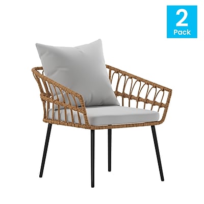 Flash Furniture Evin Rope Rattan Wicker Patio Chairs - Thumbnail 5