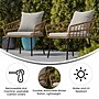 Flash Furniture Evin Indoor/Outdoor Rope Rattan Wicker Patio Chairs, Gray Cushions, 2 Pack (SB1960CHGY)~#|#~sp195659259_sc7