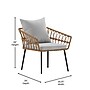 Flash Furniture Evin Indoor/Outdoor Rope Rattan Wicker Patio Chairs, Gray Cushions, 2 Pack (SB1960CHGY)~#|#~sp195659261_sc7
