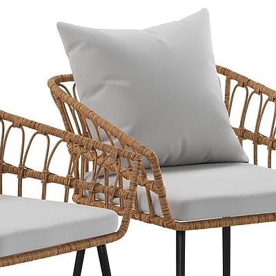 Flash Furniture Evin Rope Rattan Wicker Patio Chairs - Thumbnail 2