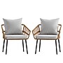 Flash Furniture Evin Indoor/Outdoor Rope Rattan Wicker Patio Chairs, Gray Cushions, 2 Pack (SB1960CHGY)~#|#~sp195659265_sc7