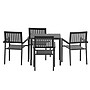 Flash Furniture Harris Indoor/Outdoor Table and Chairs Set, 5 Pieces (SBA268C4TBK)~#|#~sp195659549_sc7