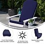 Flash Furniture Charlestown Adirondack Chairs, Teak with Blue Cushions, 2 Pack (2JJC14501CSBLTK)~#|#~sp195659593_sc7