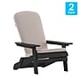 Flash Furniture Charlestown Folding Adirondack Chairs, Black with Cream Cushions, 2 Pack (2JJC14505CSCRBK)~#|#~sp195659711_sc7