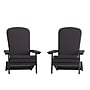 Flash Furniture Charlestown Folding Adirondack Chairs, Black with Gray Cushions, 2 Pack (2JJC14505CSGYBK)~#|#~sp195659719_sc7