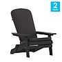 Flash Furniture Charlestown Folding Adirondack Chairs, Black with Gray Cushions, 2 Pack (2JJC14505CSGYBK)~#|#~sp195659726_sc7
