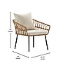 Flash Furniture Evin Indoor/Outdoor Rope Rattan Patio Conversation Set, Cream Cushions, 4 Pieces (SB1960CREAM)~#|#~sp195659775_sc7