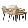 Flash Furniture Evin Indoor/Outdoor Rope Rattan Patio Conversation Set, Cream Cushions, 4 Pieces (SB1960CREAM)~#|#~sp195659779_sc7