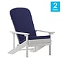 Flash Furniture Charlestown Adirondack Chairs, White with Blue Cushions, 2 Pack (2JJC14501CSBLWH)~#|#~sp195659804_sc7