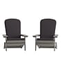 Flash Furniture Charlestown Folding Adirondack Chairs, Gray with Gray Cushions, 2 Pack (2JJC14505CSGYGY)~#|#~sp195659812_sc7