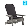 Flash Furniture Charlestown Folding Adirondack Chairs, Gray with Gray Cushions, 2 Pack (2JJC14505CSGYGY)~#|#~sp195659822_sc7