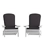 Flash Furniture Charlestown Folding Adirondack Chairs, White with Gray Cushions, 2 Pack (2JJC14505CSGYWH)~#|#~sp195659830_sc7