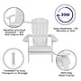Flash Furniture Charlestown Folding Adirondack Chairs, White with Gray Cushions, 2 Pack (2JJC14505CSGYWH)~#|#~sp195659940_sc7
