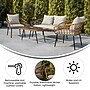 Flash Furniture Evin Indoor/Outdoor Rope Rattan Patio Conversation Set, Gray Cushions, 4 Pieces (SB1960GY)~#|#~sp195659953_sc7