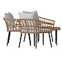 Flash Furniture Evin Indoor/Outdoor Rope Rattan Patio Conversation Set, Gray Cushions, 4 Pieces (SB1960GY)~#|#~sp195659959_sc7